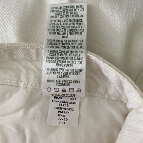 Joe's Jeans Raw Hem Denim Skirt Size 26 White Below Knee Midi Casual *flaw - Picture 8 of 14